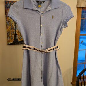 Polo Ralph Lauren Girls Blue Shirt Dress Aged 8-10 years